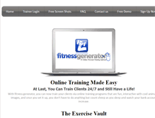 Tablet Screenshot of fitnessgenerator.com
